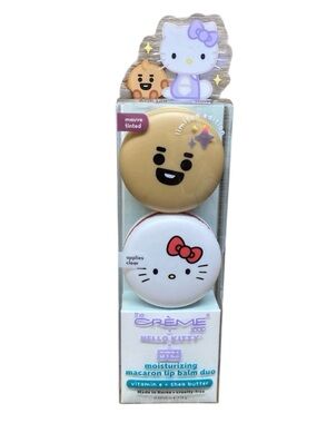 The Creme Shop HELLO KITTY Macaron Lip Balm Duo Brown Sugar Milk Tea Mixed Berry